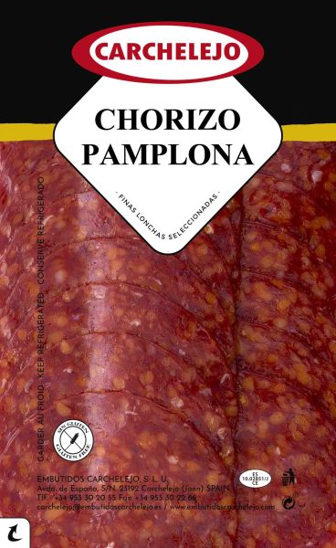 Paprikawurst Pamplona in Scheiben Carchelejo 90g &ndash; Wurst aus Spanien bei Andupez