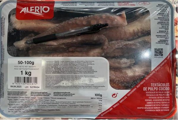 Alfrio Pulpo Tentakel gekocht TK 50-100g 1kg Tray &ndash; TK-Fisch & Meeresfrüchte bei Andupez