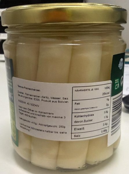 Palmenherzen Montey 410g &ndash; Konserven aus Spanien bei Andupez