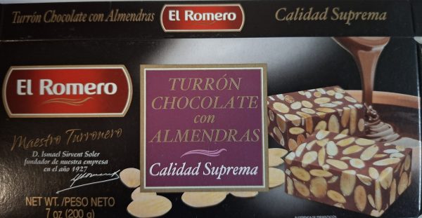 Turrón chocolate almendras/Schokotafel m ganzen Mandeln 200g El Romero &ndash; Weihnachtsartikel aus Spanien bei Andupez