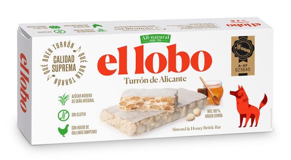 Turrón de Alicante/hartes Mandelnougat El Lobo 250g &ndash; Weihnachtsartikel aus Spanien bei Andupez