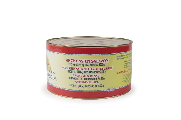 Anchovisfilets in Salz eingelegt Costa Vasca 5 kg Nettogewicht &ndash; Konserven aus Spanien bei Andupez