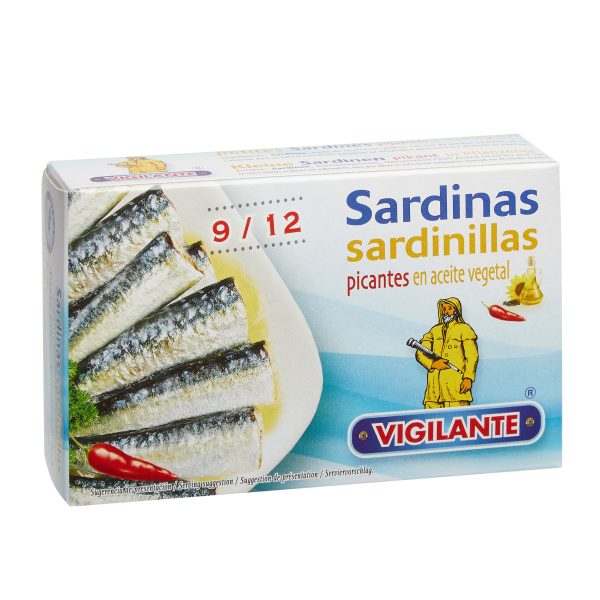 Kleine Sardinen scharf in Öl Vigilante 120g &ndash; Konserven aus Spanien bei Andupez