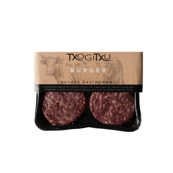 Txogitxu Burger 2x180gr. Skin &ndash; Frisches Fleisch bei Andupez