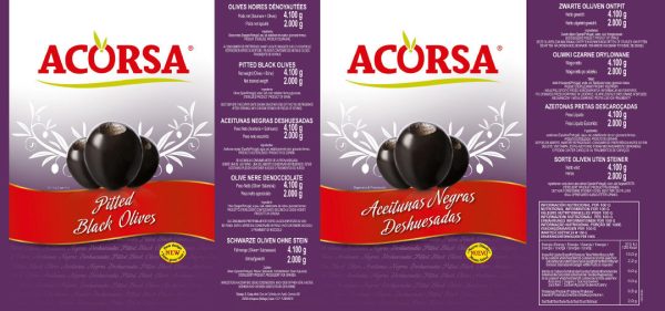 Oliven schwarz m. Kern Acorsa 19/21 2,5 kg Abtropfgewicht &ndash; Oliven aus Spanien bei Andupez